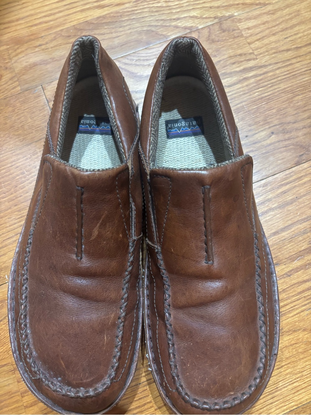 Patagonia Pau Brown Leather Slip-On Mens Loafers